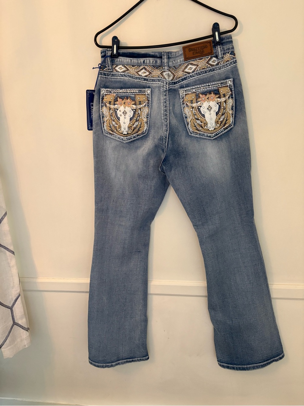 Westfield Eagle Cow Women’s(Jr’s) Skull Bootcut Jeans Sz 15 NWT